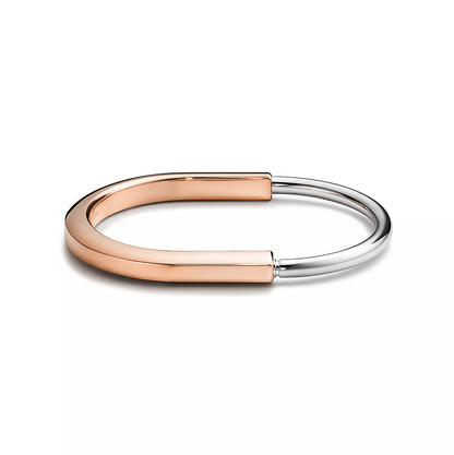 [Haelin Jewelry]LOCK BRACELET ROSE AND WHITE GOLD