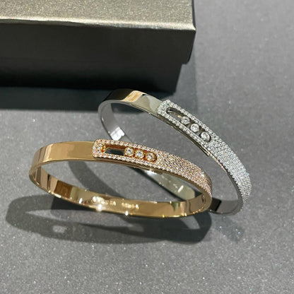 [⭐Haelin Jewelry]Move Noa Rose Gold Pavé Diamond Bangle Bracelet