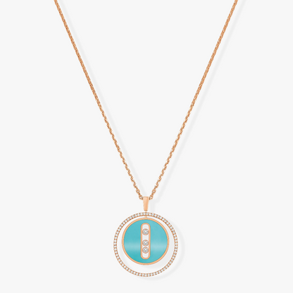 [⭐Haelin Jewelry]Demo MOVE 3 DIAMONDS TURQUOISE PINK GOLD DIAMOND NECKLACE