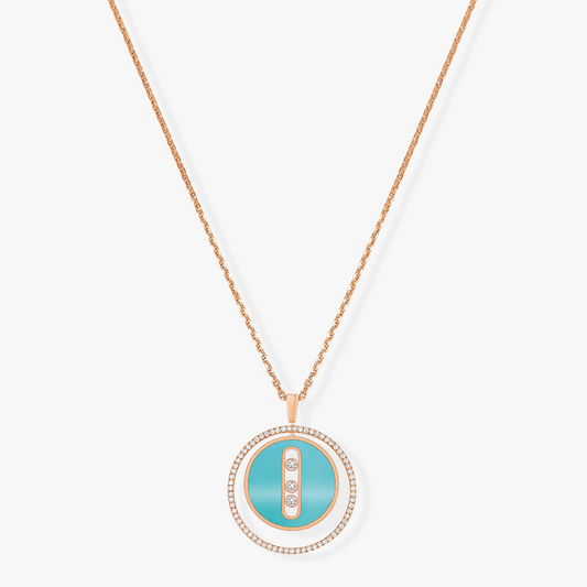 [⭐Haelin Jewelry]Demo MOVE 3 DIAMONDS TURQUOISE PINK GOLD DIAMOND NECKLACE