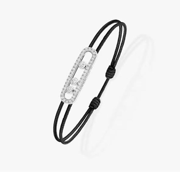 [⭐Haelin Jewelry]Messika Care(s) pink cord pavé bracelet