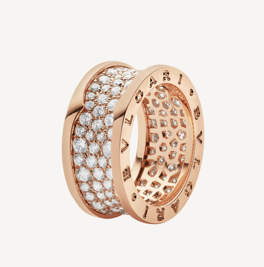 [⭐Haelin Jewelry]ZERO 1 WITH PAVED DIAMONDS ON THE SPIRAL RING
