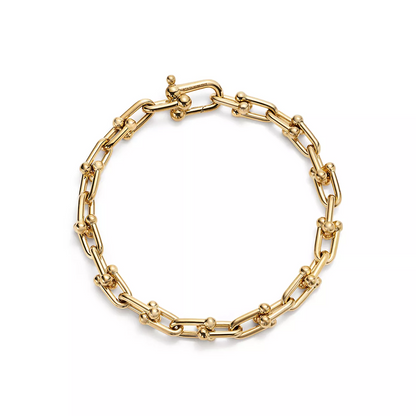[Haelin Jewelry]HARDWEAR SMALL LINK 26 MOTIF GOLD BRACELET