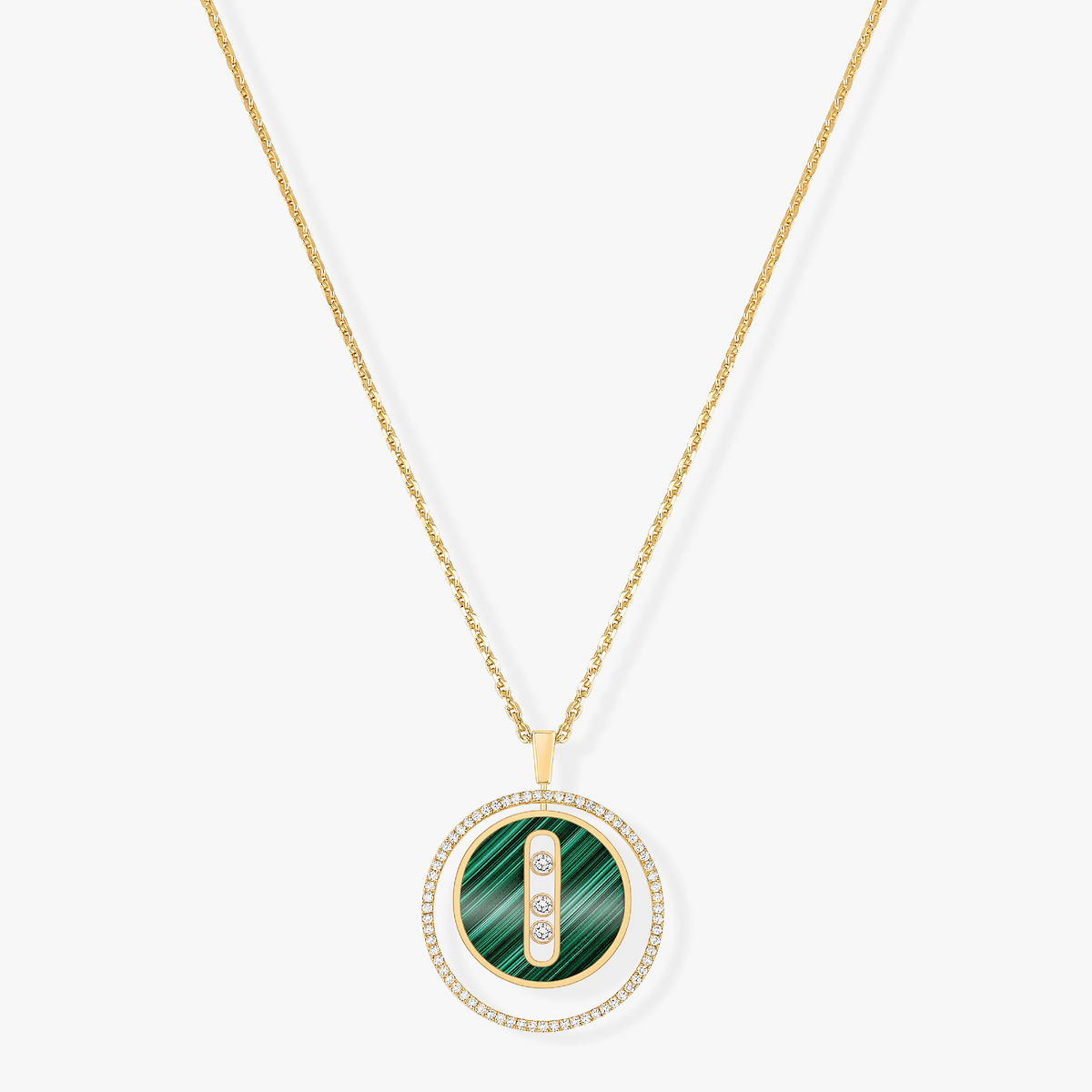 [⭐Haelin Jewelry]Demo MOVE 3 DIAMOND MALACHITE GOLD DIAMOND NECKLACE