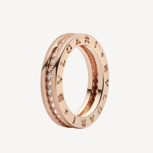 [⭐Haelin Jewelry]ZERO 1 ONE-BAND PAVED DIAMONDS ON THE SPIRAL RING