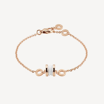 [⭐Haelin Jewelry]ZERO 1 SOFT PINK GOLD AND WHITE CERAMIC BRACELET