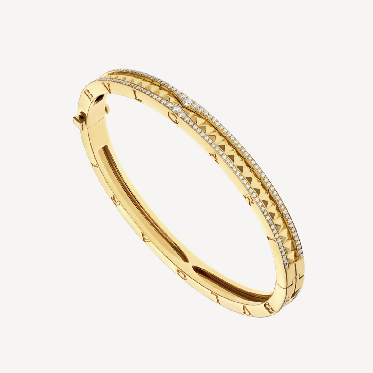 [⭐Haelin Jewelry]ZERO 1 SPIRAL AND PAVED DIAMOND GOLD BRACELET