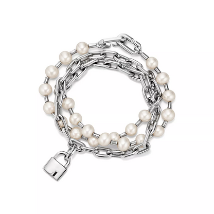 [Haelin Jewelry]PEARL LOCK SILVER BRACELET
