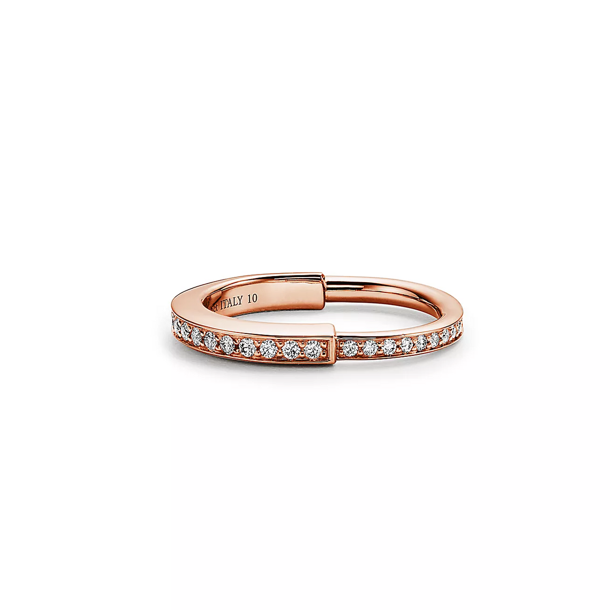 [Haelin Jewelry]LOCK RING PINK GOLD DIAMOND PAVED