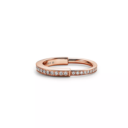 [Haelin Jewelry]LOCK RING PINK GOLD DIAMOND PAVED