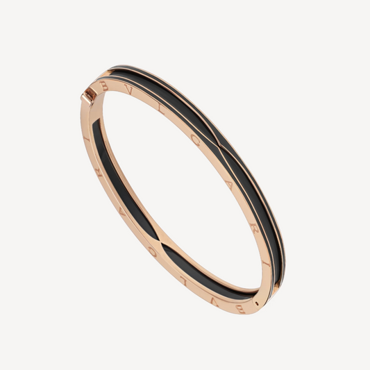[⭐Haelin Jewelry]ZERO 1 PINK GOLD WITH MATTE BLACK CERAMIC BRACELET