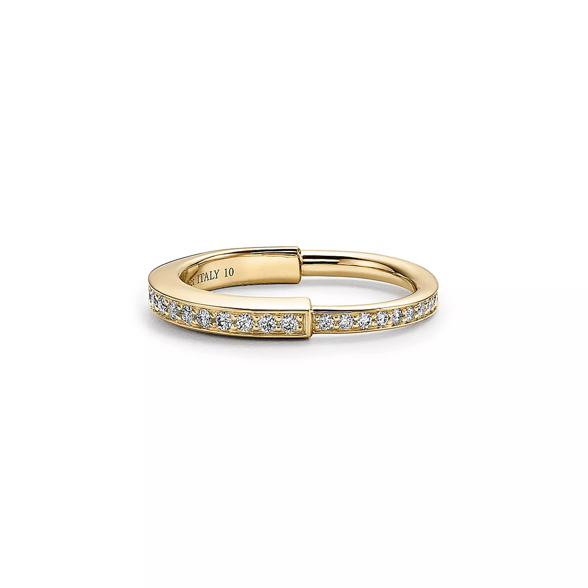 [Haelin Jewelry]LOCK RING GOLD DIAMOND PAVED