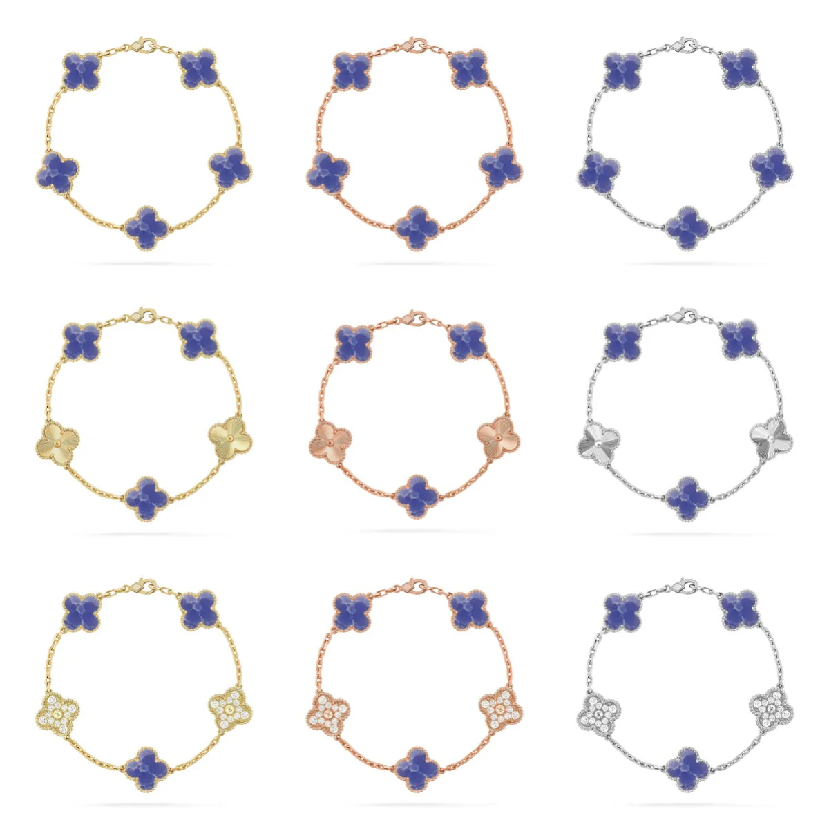 [⭐Haelin Jewelry]CLOVER 5 MOTIF BLUE VEINS BRACELET COLLECTION