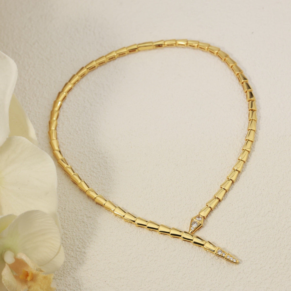 [⭐Haelin Jewelry]NEW！SERPENT DIAMOND AT BOTH ENDS NECKLACE
