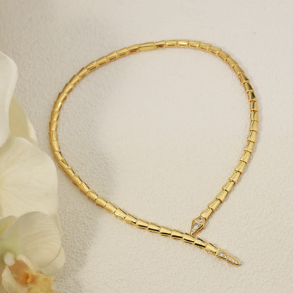 [⭐Haelin Jewelry]NEW！SERPENT DIAMOND AT BOTH ENDS NECKLACE