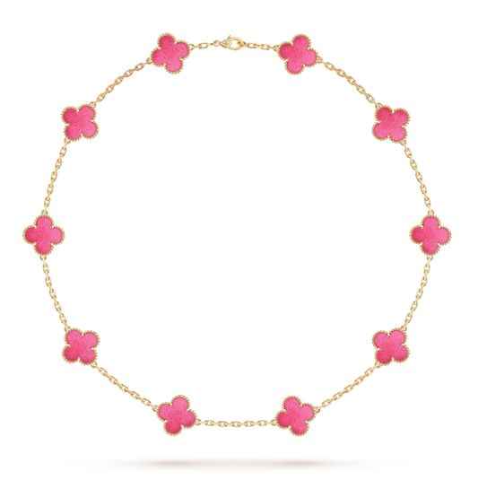 [⭐Haelin Jewelry]CLOVER 10 MOTIFS  NEW BUBBLE PINK ENAMEL