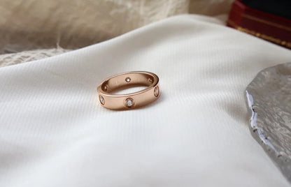 [⭐Haelin Jewelry]LOVE RING 5.5MM 6 DIAMONDS PINK GOLD