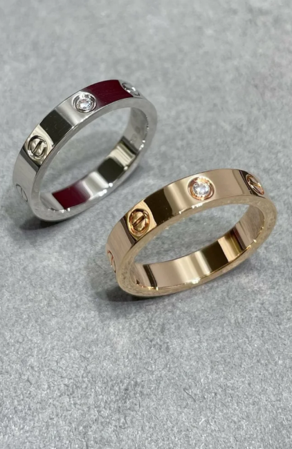 [⭐Haelin Jewelry]LOVE RING 4MM 1 DIAMOND SILVER