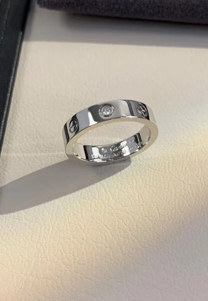 [⭐Haelin Jewelry]LOVE RING 4MM 1 DIAMOND SILVER