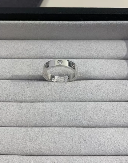 [⭐Haelin Jewelry]LOVE RING 4MM 1 DIAMOND SILVER