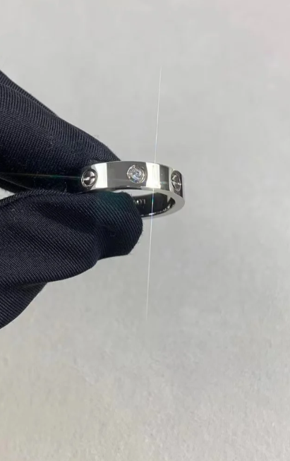 [⭐Haelin Jewelry]LOVE RING 4MM 1 DIAMOND SILVER