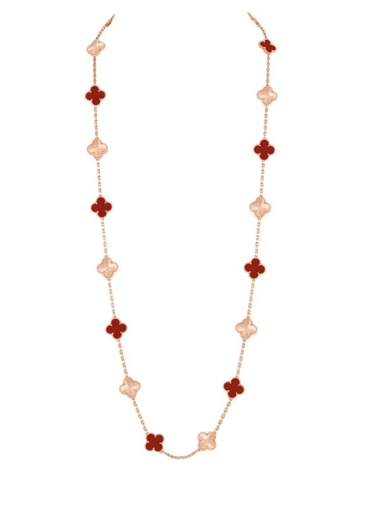 [⭐Haelin Jewelry]CLOVER 20 MOTIFS LASER CARNELIAN NECKLACE