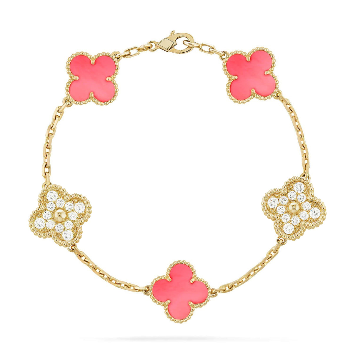 [⭐Haelin Jewelry] CLOVER 5 MOTIFS  PINK MOP BRACELET COLLECTION