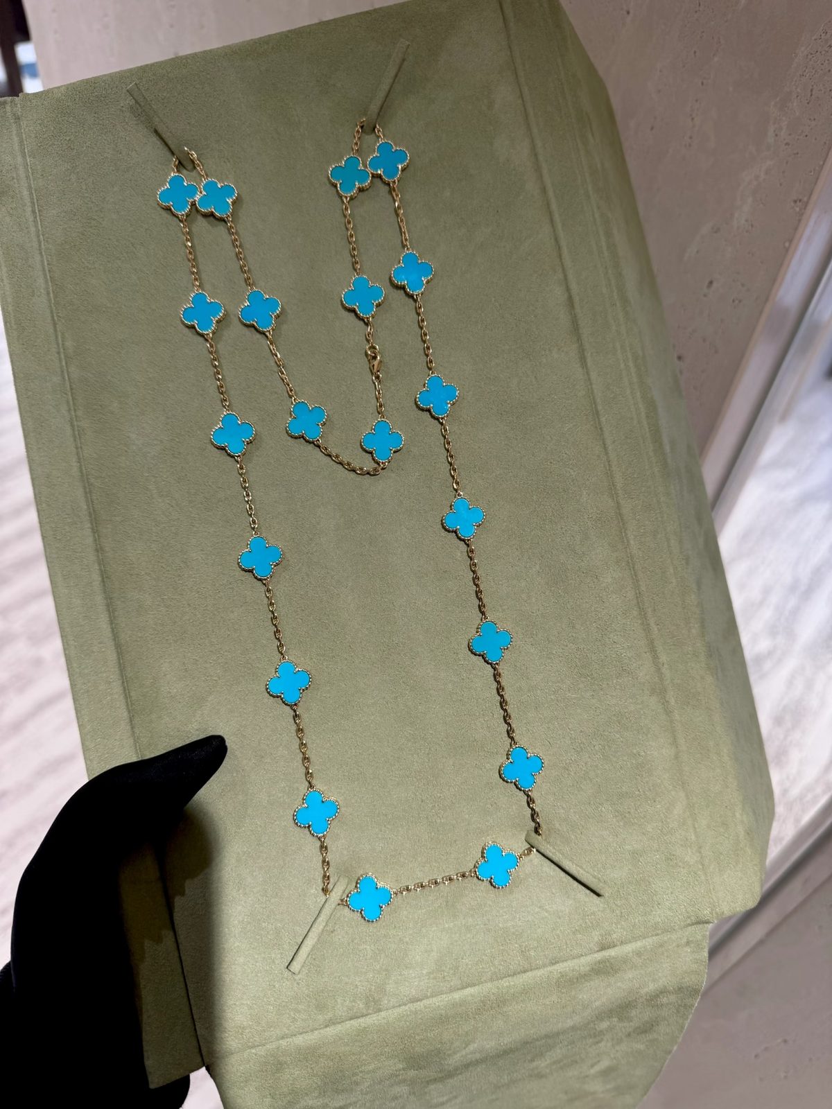 [⭐Haelin Jewelry]CLOVER 20 MOTIFS TURQUOISE GOLD