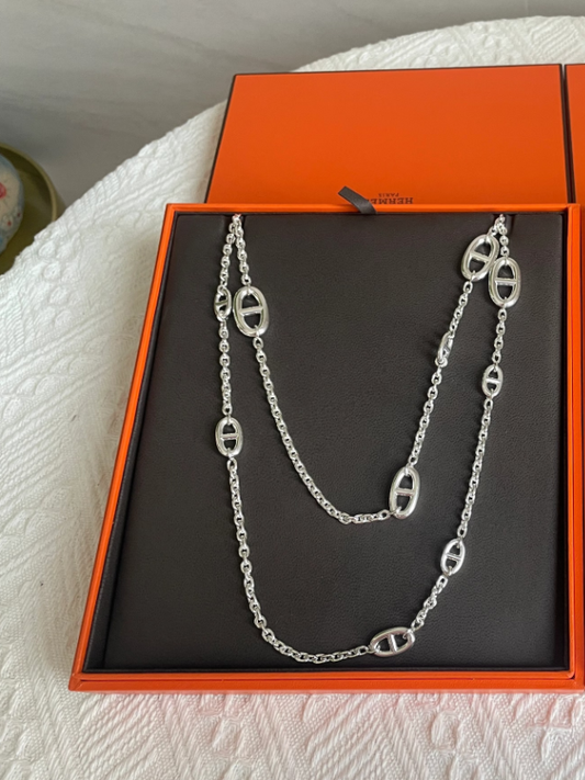 [⭐Haelin Jewelry]Classic Silver Sweater Chain
