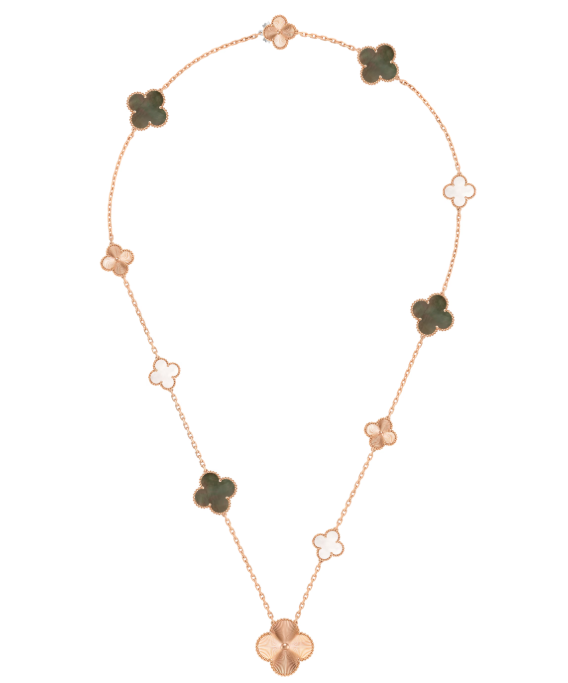 [⭐Haelin Jewelry]DETACHABLE CLOVER 15(11+4) FLOWER SILVER NECKLACE SET