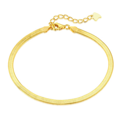 [Haelin Jewelry]Flat Snake Bone Chain Blade Necklace