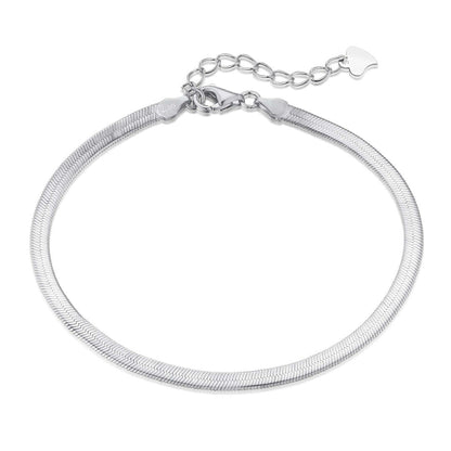 [Haelin Jewelry]Flat Snake Bone Chain Blade Necklace