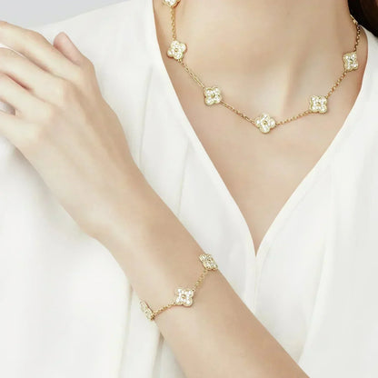 [⭐Haelin Jewelry] CLOVER 5 MOTIF FULL DIAMOND BRACELET COLLECTION