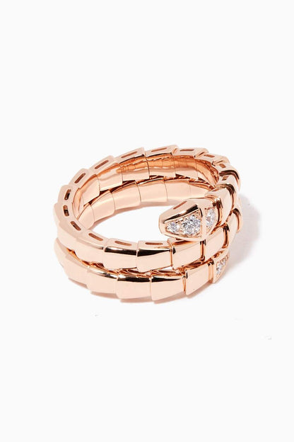 [⭐Haelin Jewelry]SERPENTS DOUBLE ROW DIAMOND RING