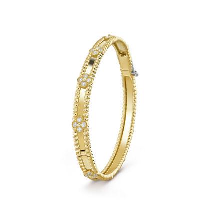 [⭐Haelin Jewelry]CLOVER BRACELET 4MM DIAMONDS