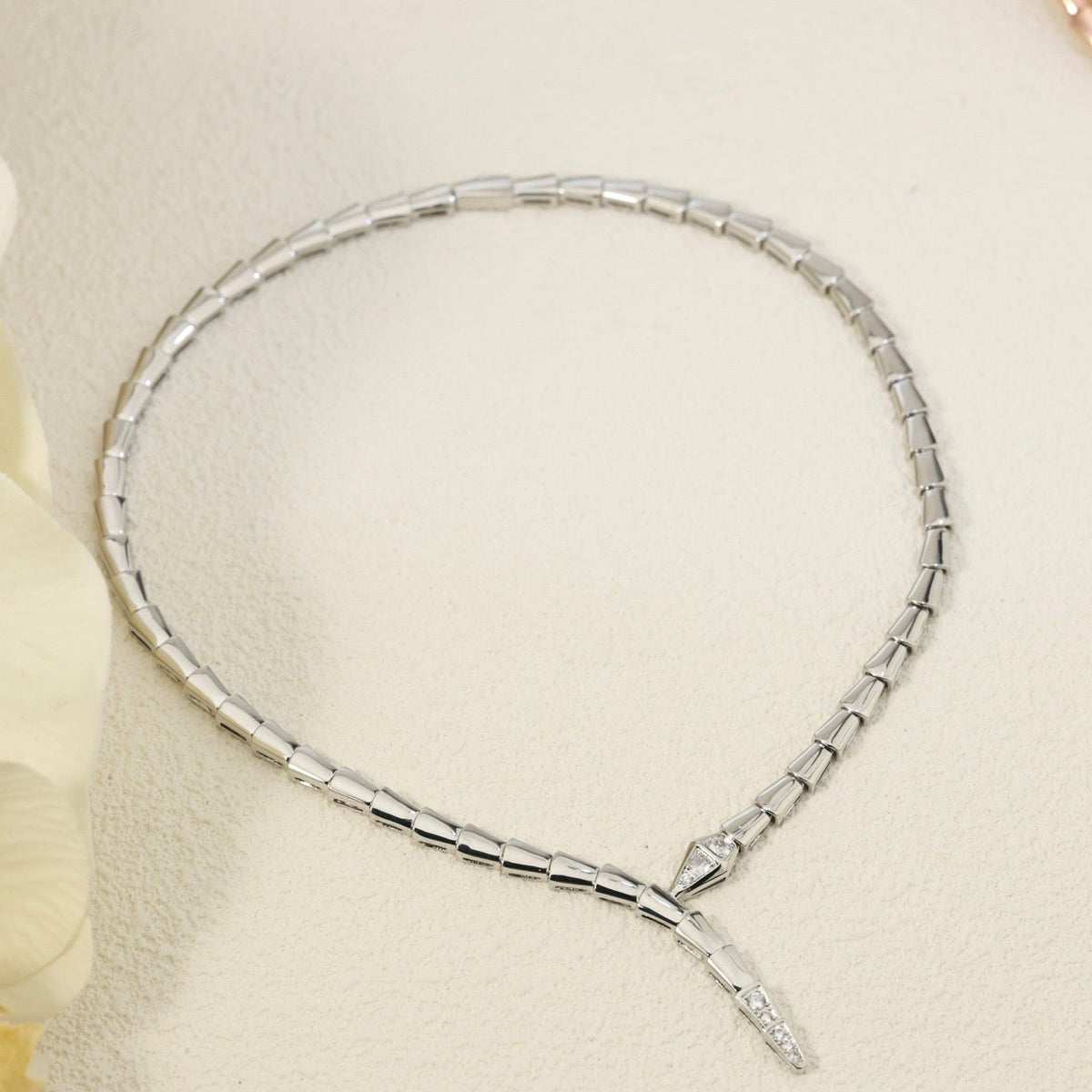 [⭐Haelin Jewelry]NEW！SERPENT DIAMOND AT BOTH ENDS NECKLACE