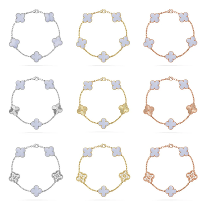[⭐Haelin Jewelry] CLOVER 5 MOTIF PURPLE CHALCEDONY BRACELET COLLECTION