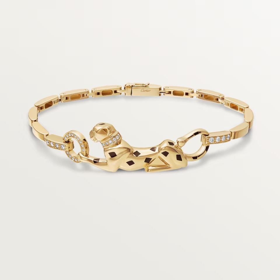 [⭐Haelin Jewelry]PANTHERE HALF DIAMOND ON CHAIN BRACELET