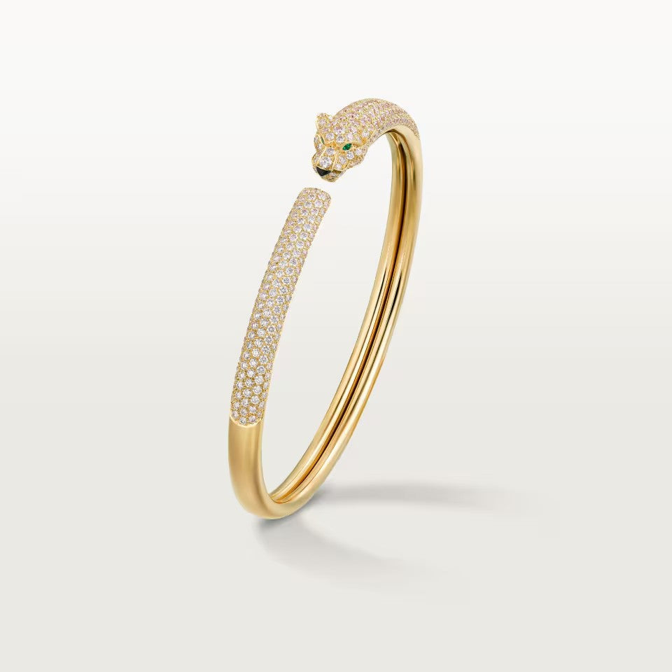 [⭐Haelin Jewelry]PANTHERE FULL DIAMOND OPEN BRACELET