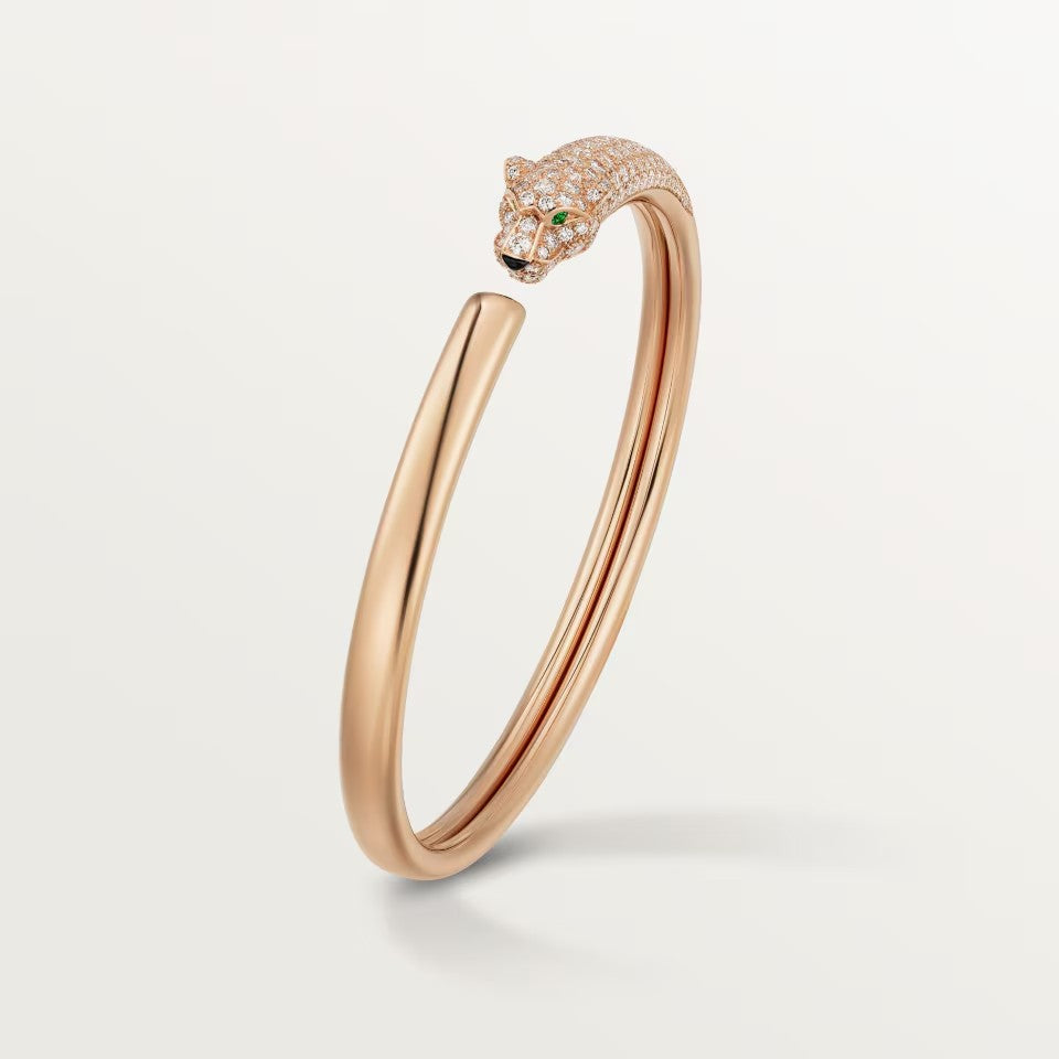 [⭐Haelin Jewelry]PANTHERE HALF DIAMOND OPEN BRACELET