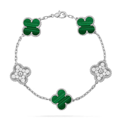 [⭐Haelin Jewelry] CLOVER 5 MOTIF MALACHITE BRACELET COLLECTION