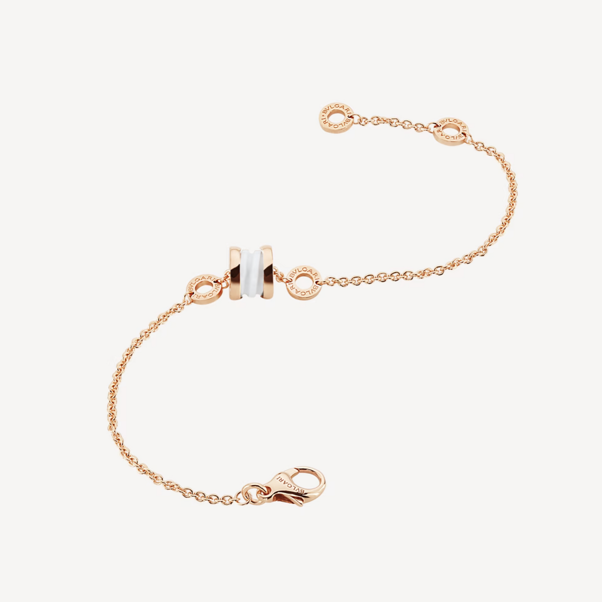 [⭐Haelin Jewelry]ZERO 1 SOFT PINK GOLD AND WHITE CERAMIC BRACELET