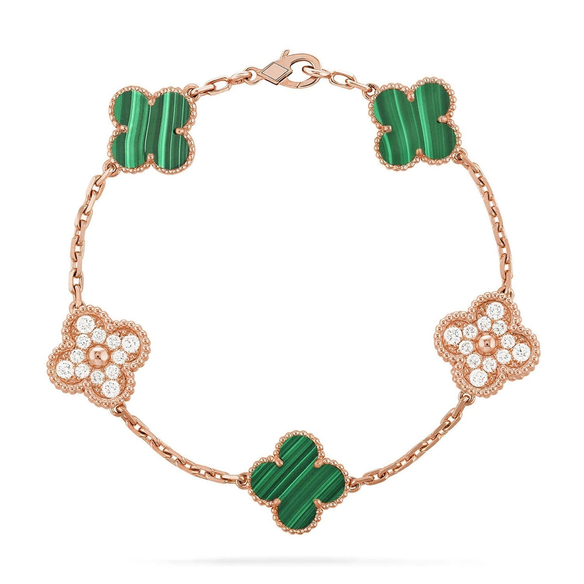 [⭐Haelin Jewelry] CLOVER 5 MOTIF MALACHITE BRACELET COLLECTION