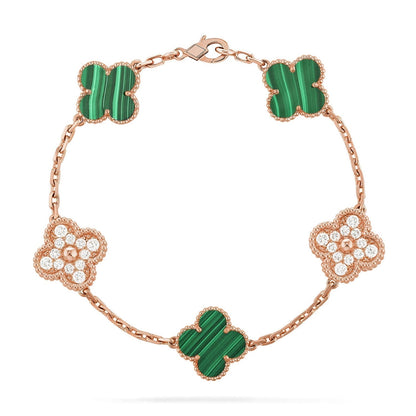 [⭐Haelin Jewelry] CLOVER 5 MOTIF MALACHITE BRACELET COLLECTION