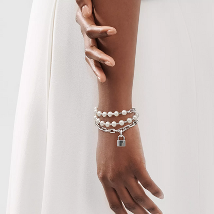 [Haelin Jewelry]PEARL LOCK SILVER BRACELET