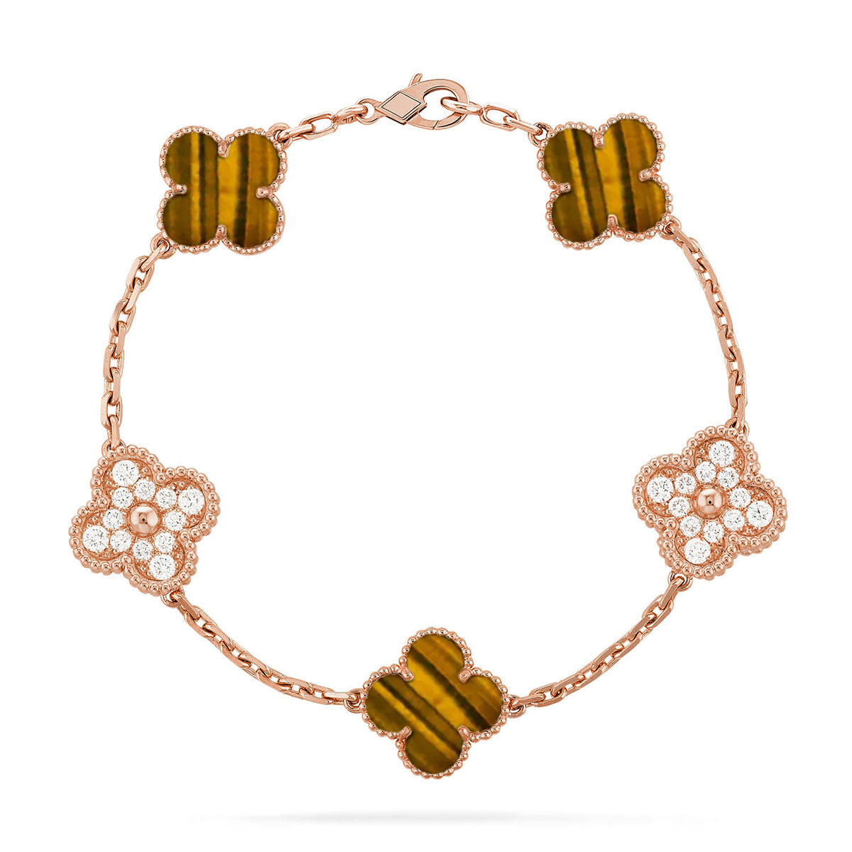 [⭐Haelin Jewelry] CLOVER 5 MOTIFS TIGER EYE BRACELET COLLECTION