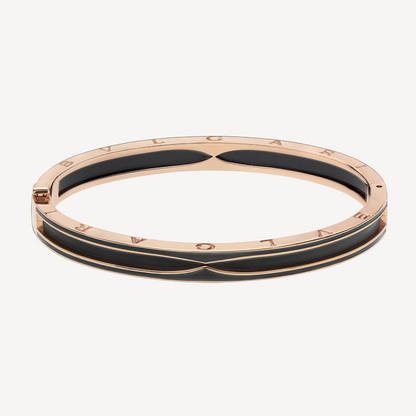 [⭐Haelin Jewelry]ZERO 1 PINK GOLD WITH MATTE BLACK CERAMIC BRACELET