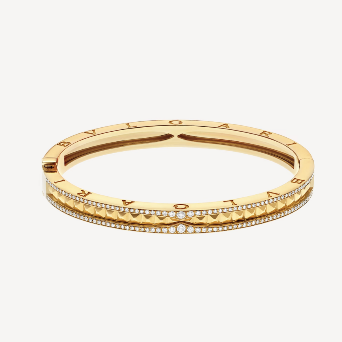 [⭐Haelin Jewelry]ZERO 1 SPIRAL AND PAVED DIAMOND GOLD BRACELET