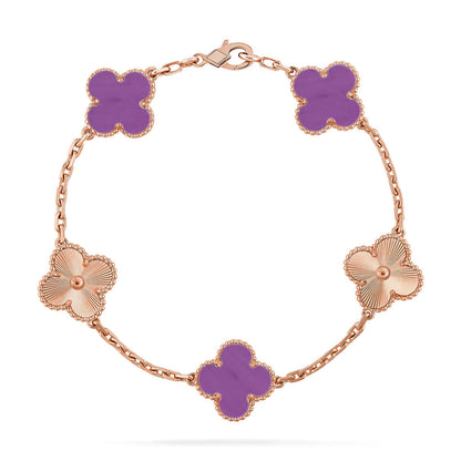 [⭐Haelin Jewelry] CLOVER 5 MOTIF VIOLET BRACELET COLLECTION