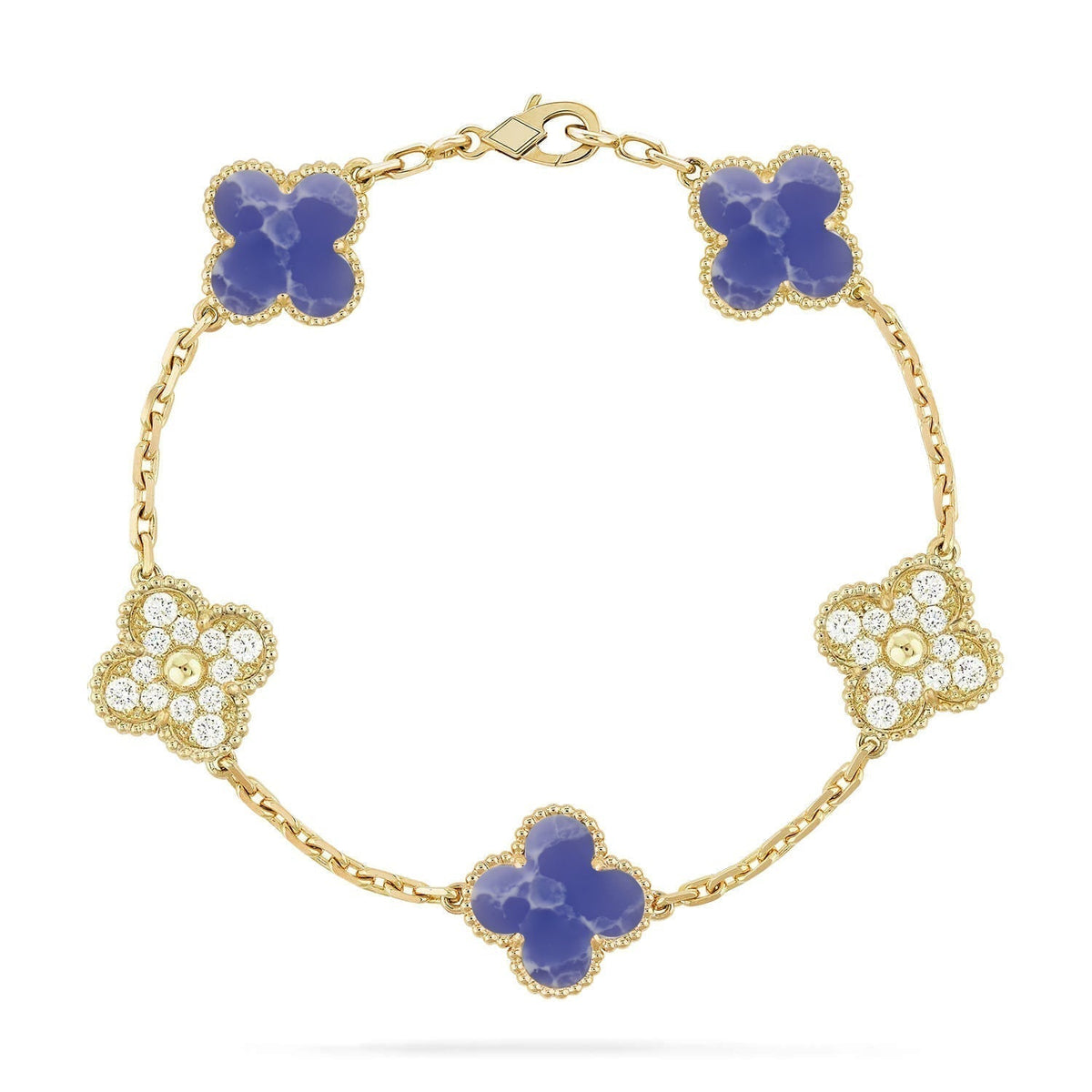 [⭐Haelin Jewelry]CLOVER 5 MOTIF BLUE VEINS BRACELET COLLECTION